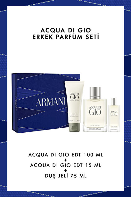 Giorgio Armani Acqua Di Gio Edt Erkek Parfüm Seti 100 ml + 15 ml +