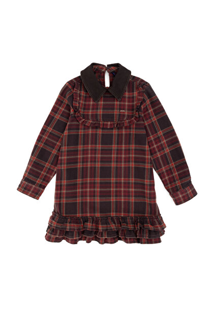 Girl's Burgundy Jean Dress 50314580-Vr177