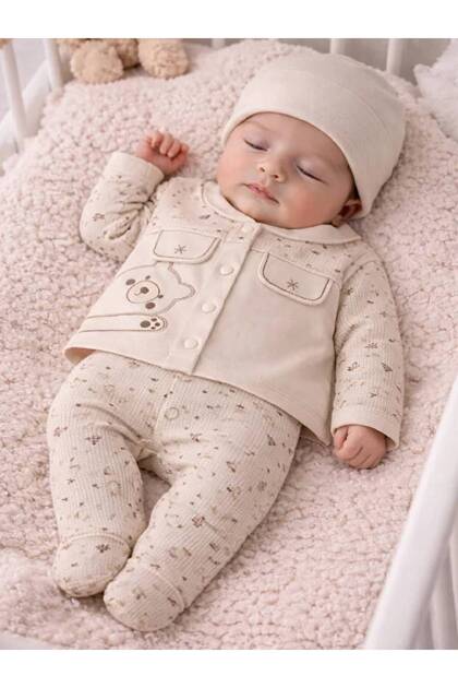Baby Boy Boxed Waffle Fabric 5-Piece Hospital Discharge Set Newborn 0-3 Months