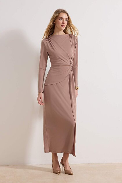 plain light brown dress Made by Johnny Women's Comfy Casual Short Sleeve Flowy Dresses Loose Plain Dress with Pockets XXL Taupe