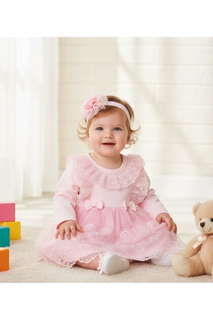 Cotton Lace Detailed Baby Girl Dress