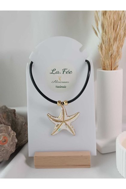 Choker Necklace Pearl Detail Starfish Choker Polymer Clay Necklace - Jewelry Accessory