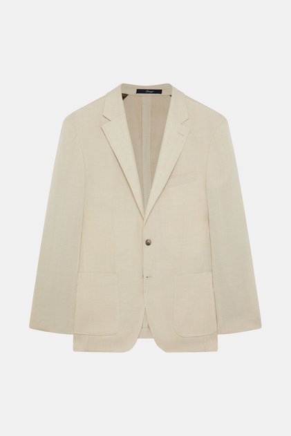 BEJ DÜĞMELİ YÜN CEKET