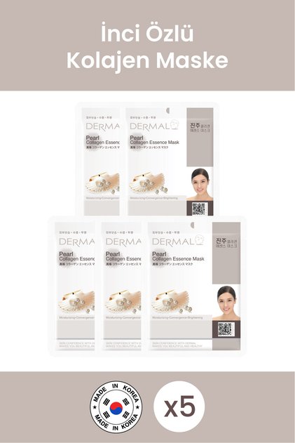 Brightening, Moisturizing Pearl Extract Collagen Mask Night Mask 23 Gr 5 Pieces