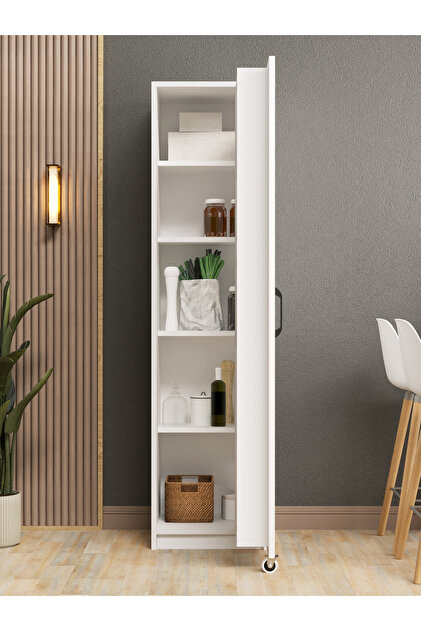 KuzeyLife Novens Çok Amaçlı Erzak-Kiler Dolabı Tek Kapaklı Beyaz