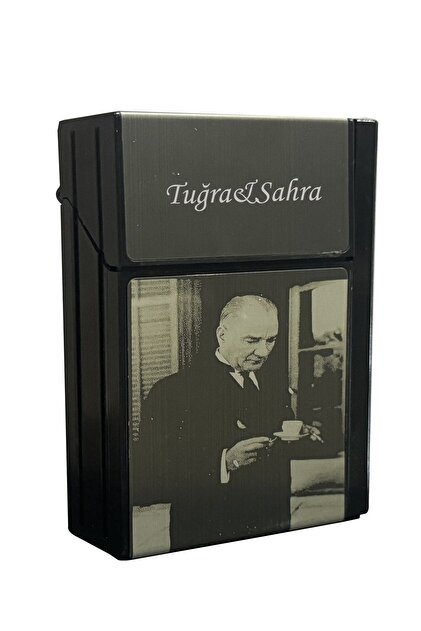 Usb Şarjlı Elektronik Çakmak Taşınabilir Sigara Paketi Muhafaza Kutusu Atatürk Baskılı