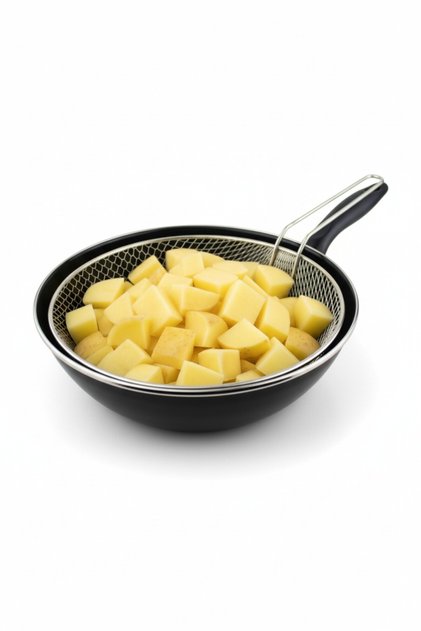 Tek Sap Kalın Emaye Büyük Boy Kızartma Tavası Wok Tava Fritöz 26 Cm