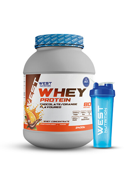 Whey Protein Powder 2400 Gr 80 Servings Chocolate & Orange Flavored