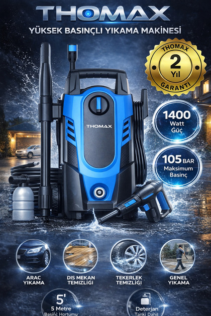 THOMAX Yüksek Basınçlı Yıkama Makinesi Araç Yıkama Oto Yıkama