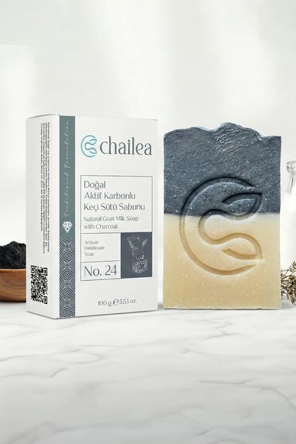 Natural Handmade Activated Charcoal Goat Milk Soap — Balancing for Combination Skin 100 g
