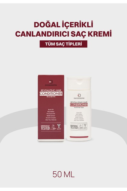 Canlandırıcı Saç Kremi, Tüm Saçlar, Vegan, Silikonsuz & Sülfatsız, Keratin, Kolay Şekillendirme 50ml