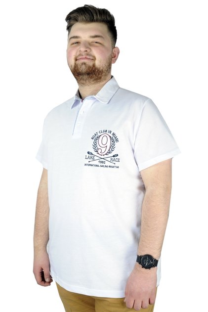 Mode XL Men's t Shirt Polo Boat Club 22301 White