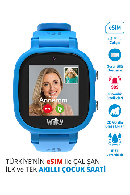 Watch 5E eSim'li Akıllı Çocuk Saati Görüntülü ve Sesli Arama, GPS, SOS, Konum Takibi (Turkcell eSIM)