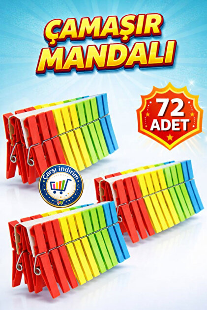 72 komada štipalica za veš, klasične štipaljke za veš, plastične, čvrste držače, višenamenske