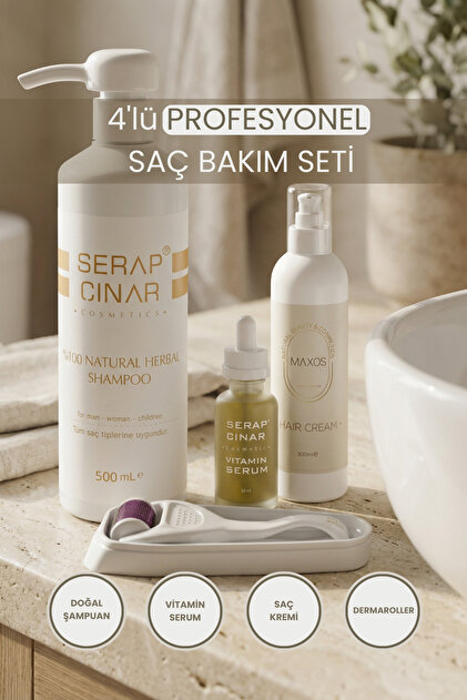 Serap Çınar Cosmetics 4'lü Profesyonel Saç Bakım Seti Ev