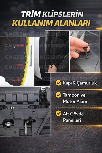 CNGZSHOP 630 Adet Trim Klips Seti | Oto Kapı Döşeme, Tampon