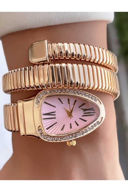 Gold Color Snake Watch, Wrapped Watch, Women's Wristwatch