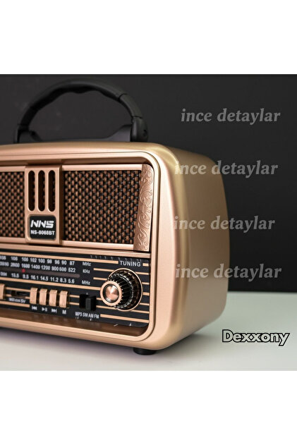 Dexxony Dx-68 Nostaljik Ahşap Radyo Bluetooth Hoparlör - Şarjlı ve