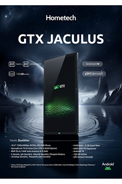 GTX Jaculus Spreadtrum T618 8-Core 8 GB 128 GB 10.4