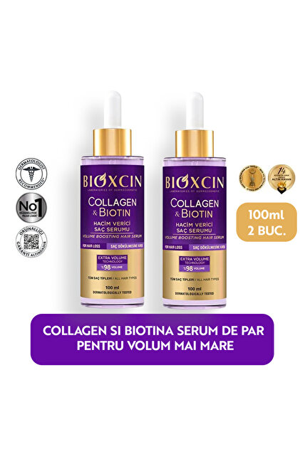 Collagen Biotin Serum Impotriva Caderii Parului 2x100 ML pentru Par Subtire