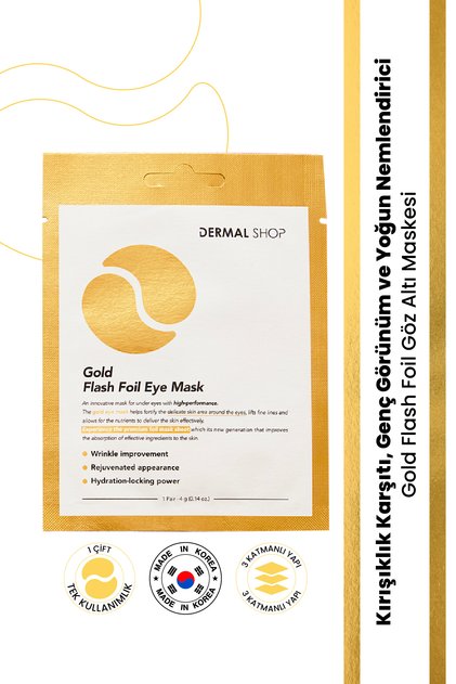 Gold Flash Foil 3 Katmanlı Göz Altı Torbalarına Karşı 4 gr Canlandırıcı Aydınlatıcı Göz Maskesi