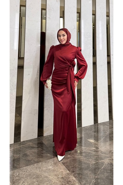 modadeywearst YANDAN BAĞLAMALI SATEN ABİYE - Fiyatı, Yorumları