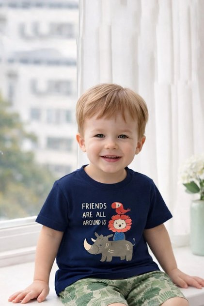 Unisex Cotton Adorable Elephant Blue T-Shirt: Cute and Comfy Everyday Wear