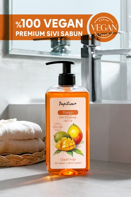 Mango Özlü Sıvı Sabun 400 ml pH Dengeli, Vegan, Nemlendirici El ve Vücut Temizliği