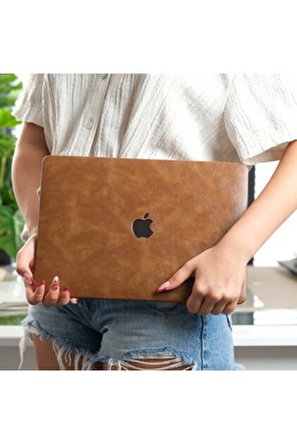 Genel Markalar Macbook Air 15 2024 Macbook Deri Kapak - Pembe