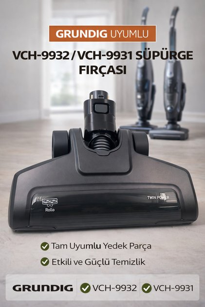 Vch 9931 Dikey Şarjlı Süpürge Uyumlu Emici Başlık - Siyah