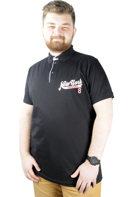 Mode XL Men's t Shirt Polo New York Throwback 22302 Black