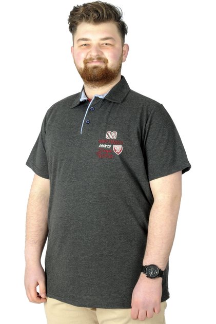 Mode XL Large Size T-Shirt Polo 08 Meeting 22329 Anthracite