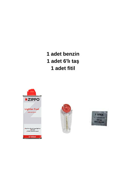 コレクション ZIPPO K-1 Zippo Çakmak İkmal Seti 1 Bidon Benzin 1 Fitil 1 Taş Set - Fiyatı