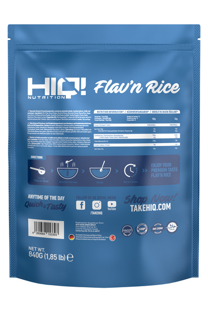 HIQ NUTRITION HIQ Flav'n Rice 840g CHOCOLATE HAZELNUT FLAVORED