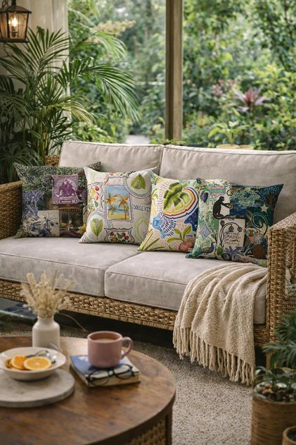 . Double-Sided Printed 4-Piece Throw Pillow Cover Set 6Aod10