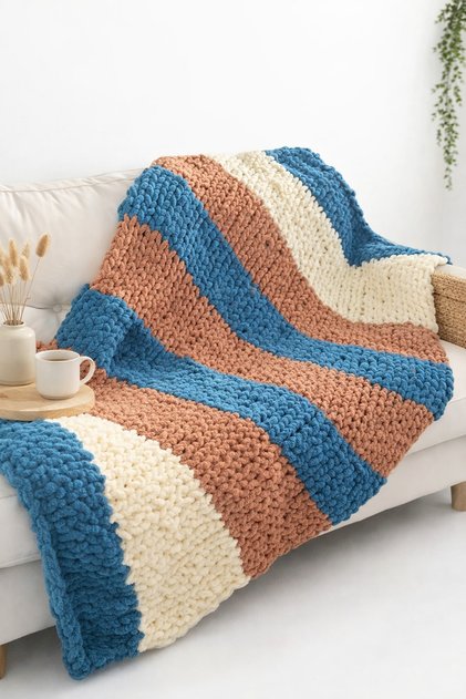 Teddy Blanket Nako Teddy Rope