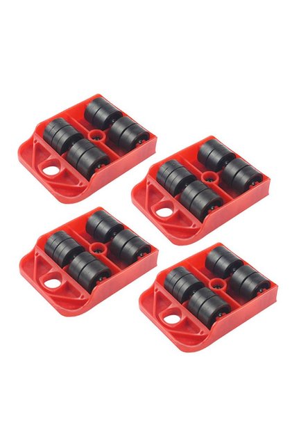 4pcs red wheel Heavy Furniture Casters Moves Furniture Tool Transport Shifter Moving Wheel Slider Re