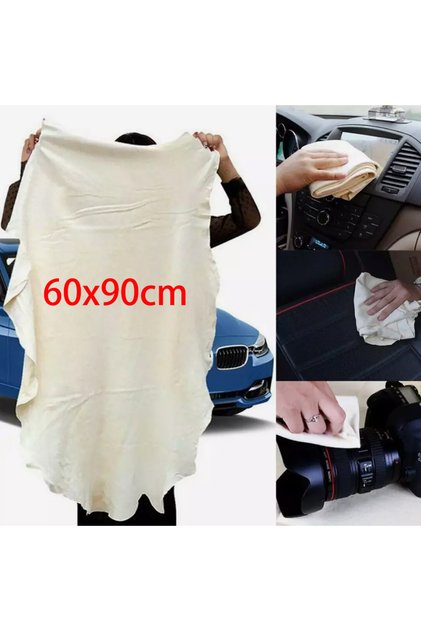 60x90cm Natural Chamois Leather Cloth Extra Large Car Cleaning Washing Drying Towel Home Kitchen ...