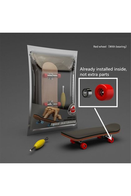 red with bearings Mini Maple Finger Skateboard Desktop Sport Game Fingerboard Toys Mini Funny Cute S