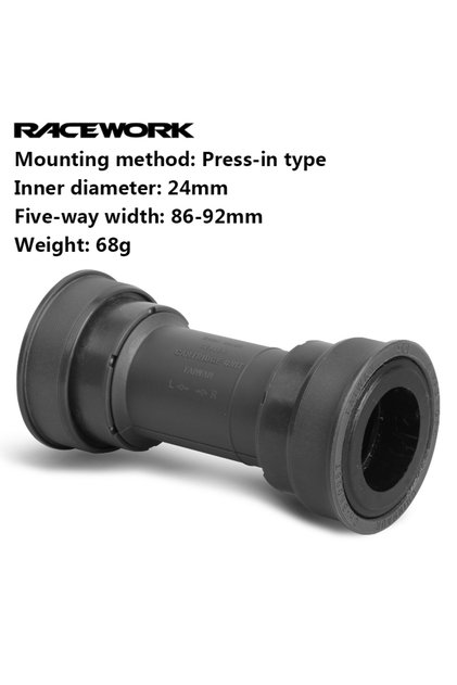 BB86 RACEWORK BB68/BB86 Bicycle Bottom Bracket MTB Road Bike Press Fit Bearings BB 24mm Shaft Cranks