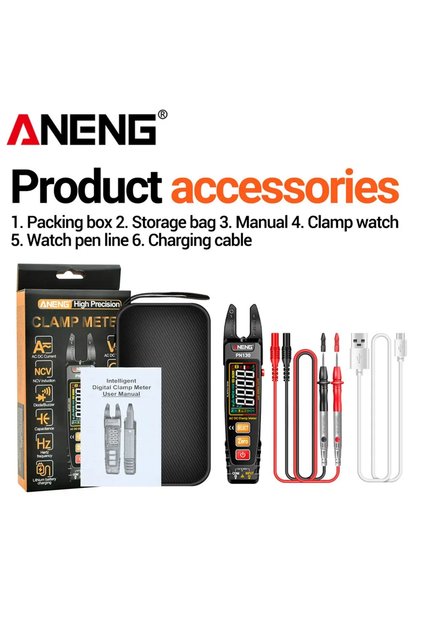 ANENG PN130 ANENG PN130 PN129 Intelligent Digital Clamp Meter 4000 Counts AC DC Voltage Current Capa