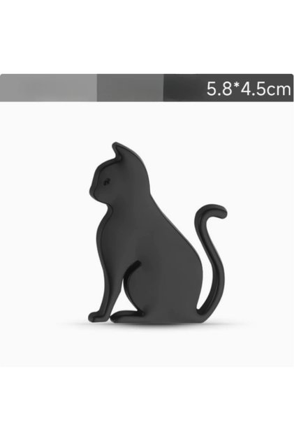 Black 3D Metal Car Sticker - Metal Cat Adhesive Badge Emblem for Universal Cars, Moto Bikes & Decora