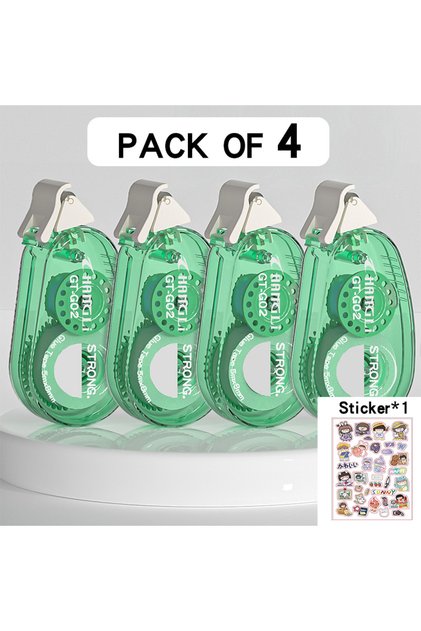 4 Green 1 Sticker 4 Pieces of Strong Adhesive Double-Sided Tape, Suitable for Handmade Projects, Scr