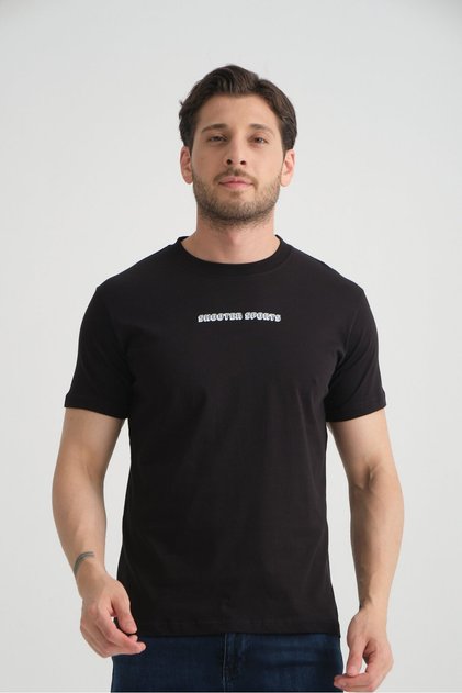 Black Men's Crew Neck T-Shirt Premium Cotton High Quality Regular Fit