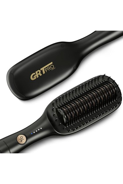 Hair Straightener Brush Extra Wide 51mm Ceramic Hair Straighteners and Straightening Brush 2-in-1