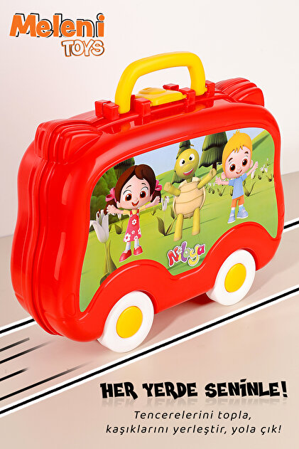 Meleni Toys 19 Parça Niloya Çantalı Mutfak Seti - Tekerlekli Tava
