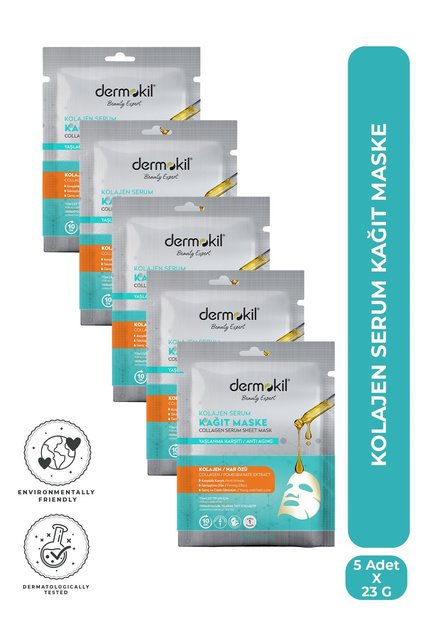 Kolajen Serum İçeren Kağıt Yüz Maskesi x 5 Adet