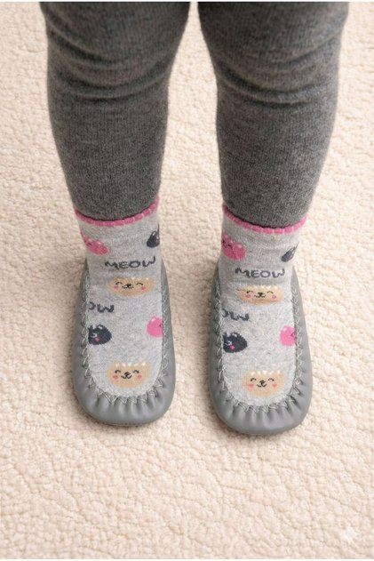 Çarık Socks, Genuine Leather, Baby Kids Booties, Non-Slip Sole