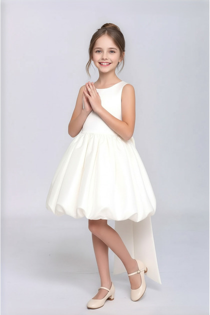 boat neck dress graduation Berylove Women Ivory A Line Graduation Dress Double Breasted Boat Neck Midi Work Dress, Ivory / US14 main image 0