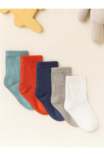 Baby Boy 5-Piece Socks 0-24 Months Orange